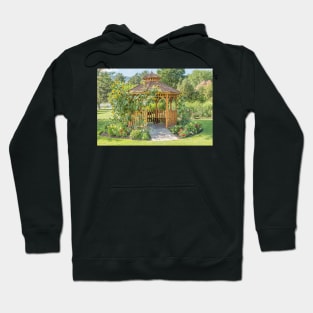 Garden Gazebo and Flowers in Summer Hoodie